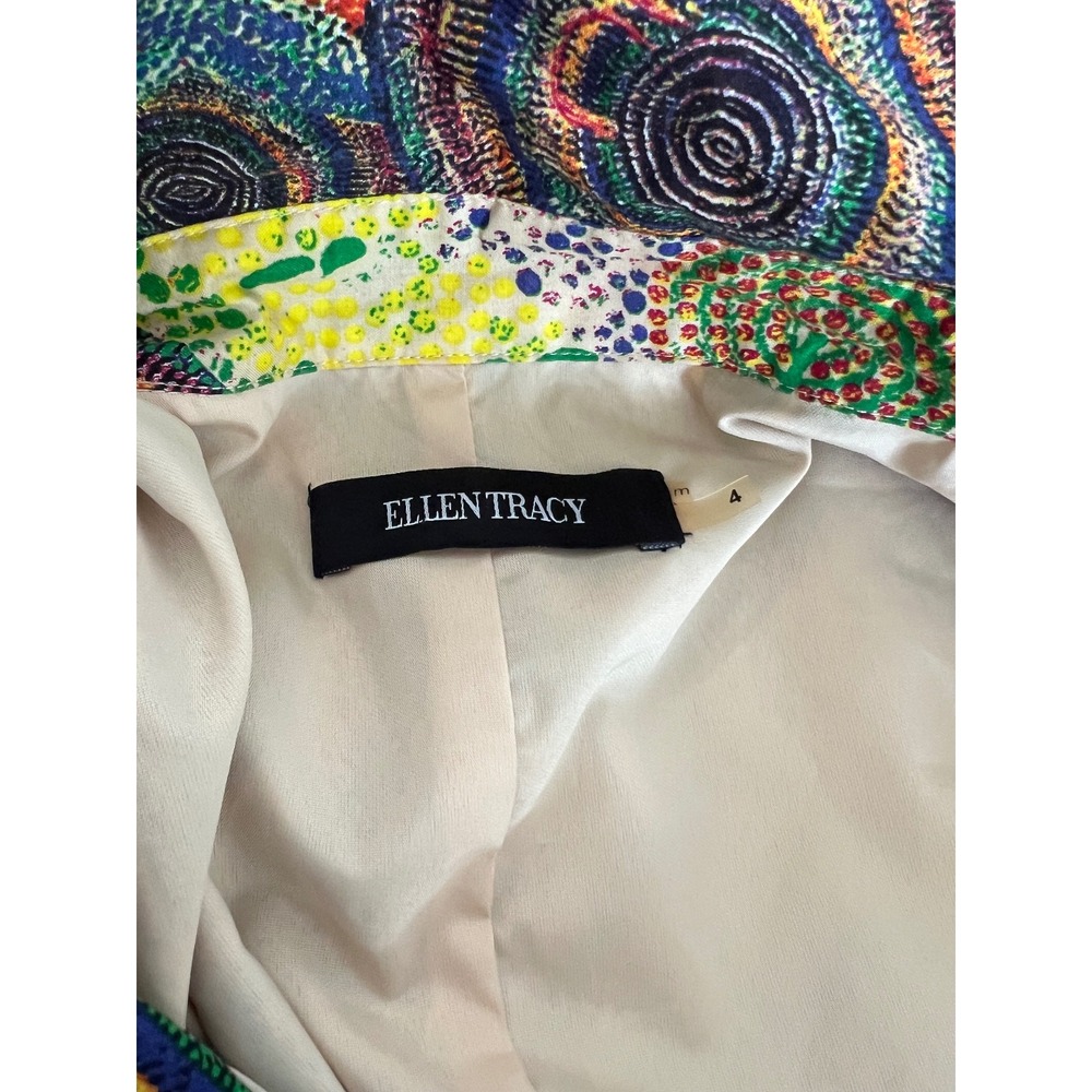 Retro swirl print Shirt Dress Mini boho green multicolour Size S - Picture 2 of 9
